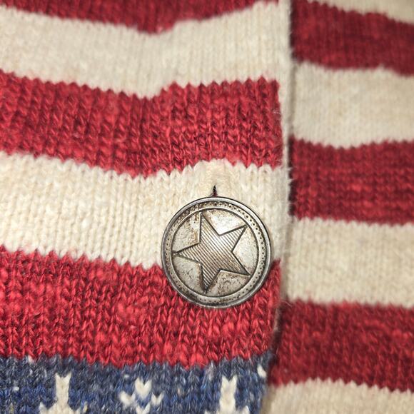 Sage Creek by Liz Ence Womens Large Cardigan Sweater Knit American Flag July - Picture 3 of 12